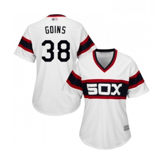 Womens Chicago White Sox 38 Ryan Goins Replica White 2013 Alternate Home Cool Base Baseball Jersey