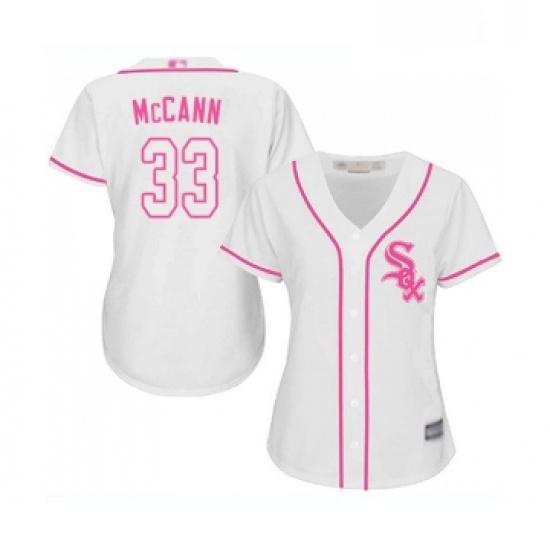 Womens Chicago White Sox 33 James McCann Replica White Fashion Cool Base Baseball Jersey