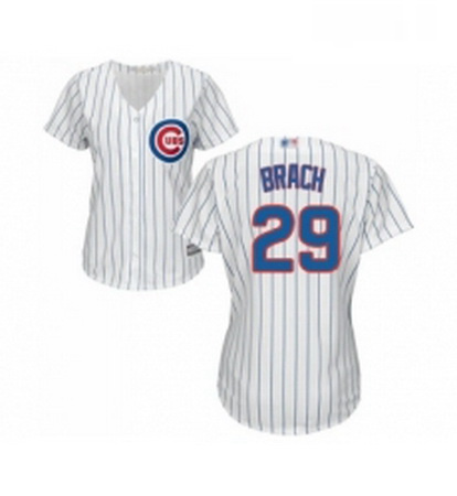 Womens Chicago Cubs 29 Brad Brach Authentic White Home Cool Base Baseball Jersey