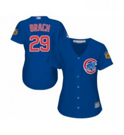 Womens Chicago Cubs 29 Brad Brach Authentic Royal Blue Alternate Baseball Jersey