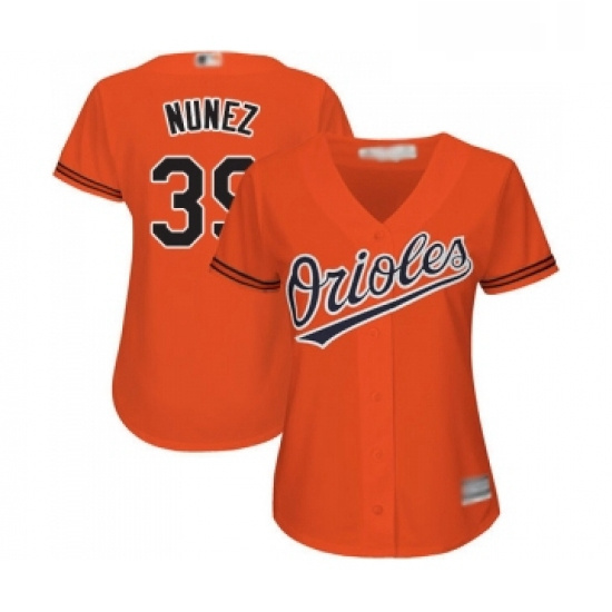 Womens Baltimore Orioles 39 Renato Nunez Replica Orange Alternate Cool Base Baseball Jersey