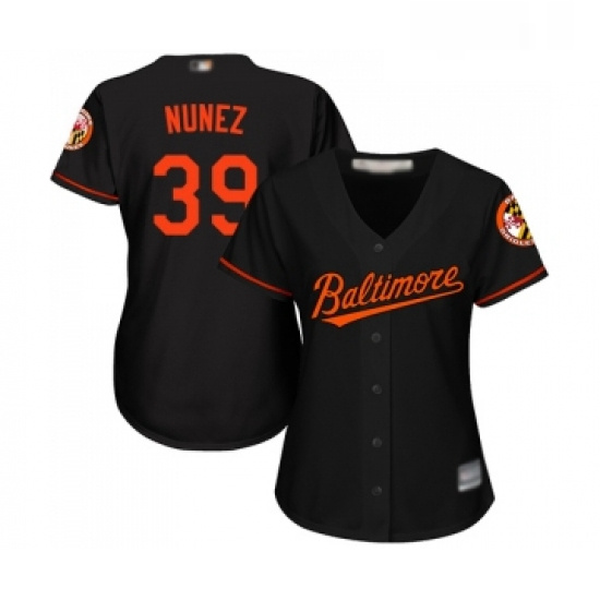 Womens Baltimore Orioles 39 Renato Nunez Replica Black Alternate Cool Base Baseball Jersey