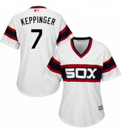 Womens Majestic Chicago White Sox 7 Jeff Keppinger Authentic White 2013 Alternate Home Cool Base MLB