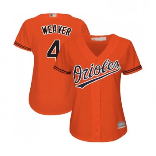 Womens Baltimore Orioles 4 Earl Weaver Replica Orange Alternate Cool Base Baseball Jersey