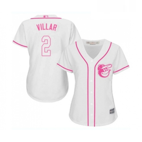 Womens Baltimore Orioles 2 Jonathan Villar Replica White Fashion Cool Base Baseball Jersey