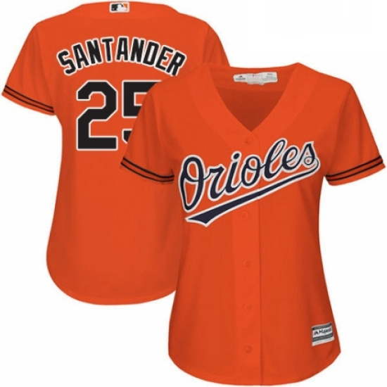 Womens Majestic Baltimore Orioles 25 Anthony Santander Authentic Orange Alternate Cool Base MLB Jers