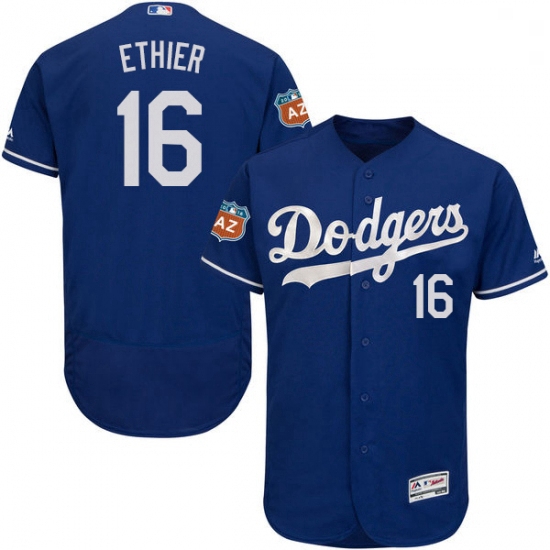 Mens Majestic Los Angeles Dodgers 16 Andre Ethier Royal Blue Flexbase Authentic Collection MLB Jerse