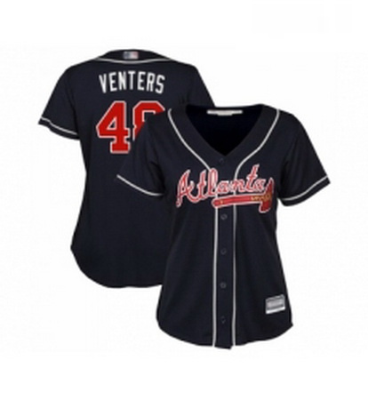 Womens Atlanta Braves 48 Jonny Venters Replica Blue Alternate Road Cool Base Baseball Jersey