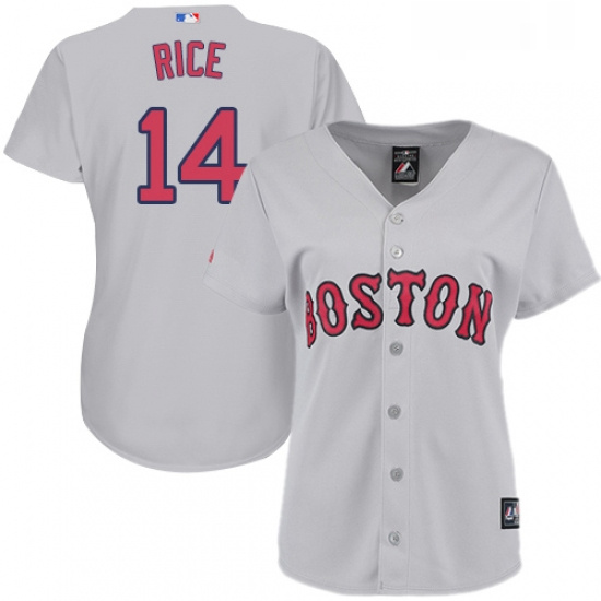 Womens Majestic Boston Red Sox 14 Jim Rice Authentic Grey Road M