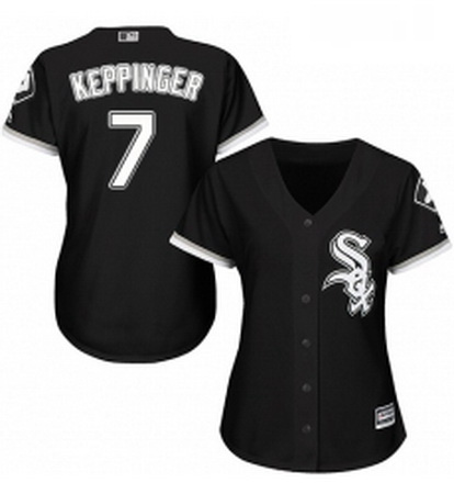 Womens Majestic Chicago White Sox 7 Jeff Keppinger Authentic Black Alternate Home Cool Base MLB Jers