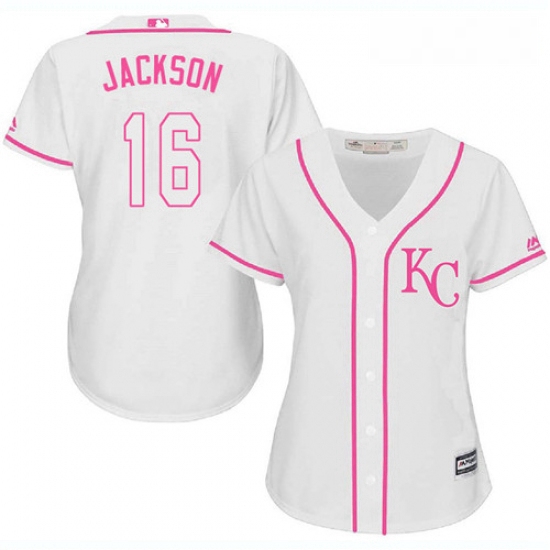 Womens Majestic Kansas City Royals 16 Bo Jackson Authentic White
