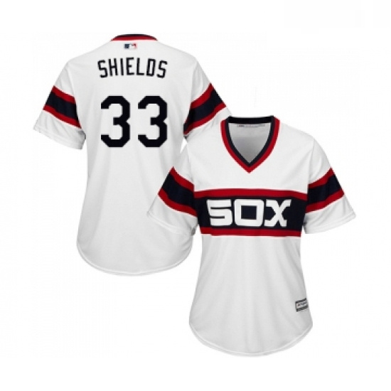 Womens Majestic Chicago White Sox 33 James Shields Replica White 2013 Alternate Home Cool Base MLB J