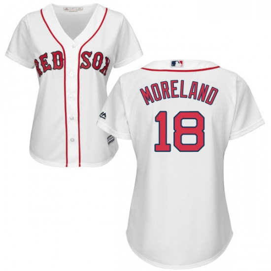 Womens Majestic Boston Red Sox 18 Mitch Moreland Replica White H