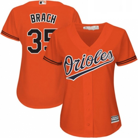 Womens Majestic Baltimore Orioles 35 Brad Brach Authentic Orange