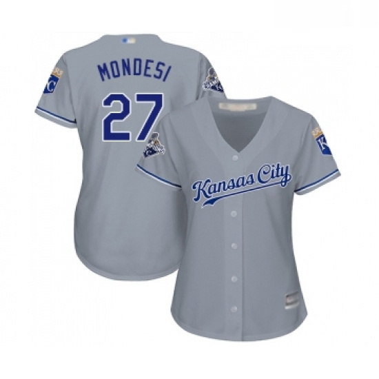 Womens Kansas City Royals 27 Raul Mondesi Replica Grey Road Cool