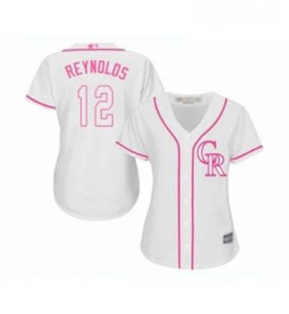 Womens Colorado Rockies 12 Mark Reynolds Replica White Fashion Cool Base Baseball Jersey