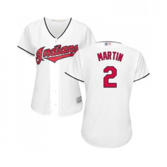 Womens Cleveland Indians 2 Leonys Martin Replica White Home Cool Base Baseball Jersey