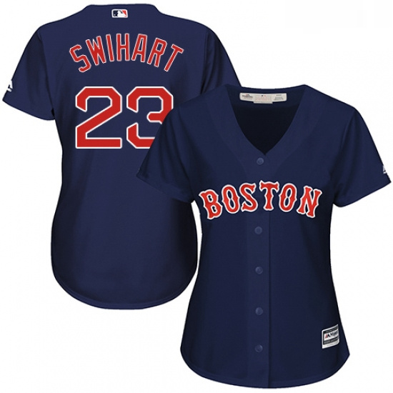 Womens Majestic Boston Red Sox 23 Blake Swihart Authentic Navy Blue Alternate Road MLB Jersey