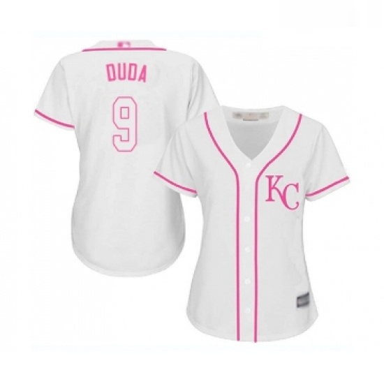 Womens Kansas City Royals 9 Lucas Duda Replica White Fashion Cool Base Baseball Jersey