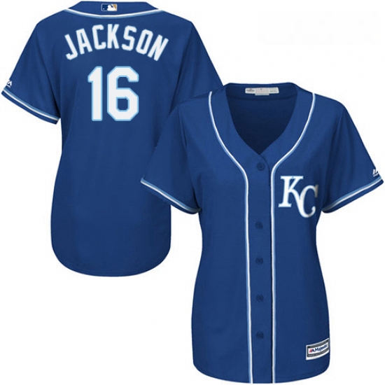 Womens Majestic Kansas City Royals 16 Bo Jackson Authentic Blue 