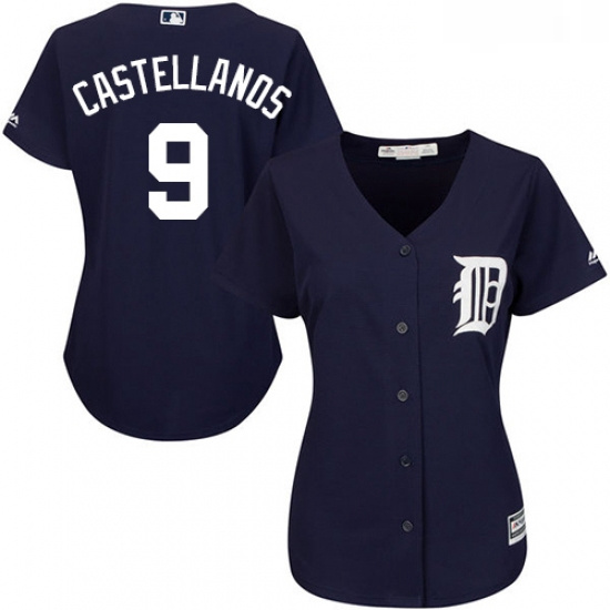 Womens Majestic Detroit Tigers 9 Nick Castellanos Replica Navy B