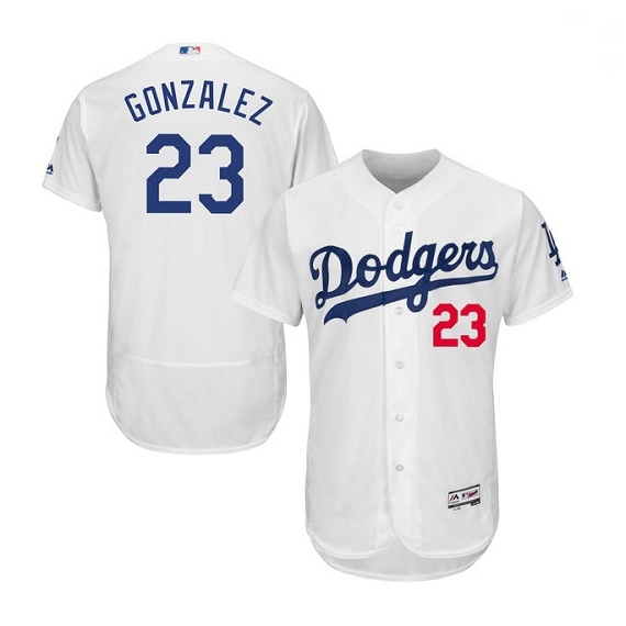 Men Los Angeles Dodgers Adrian Gonzalez White Authentic Home Fle
