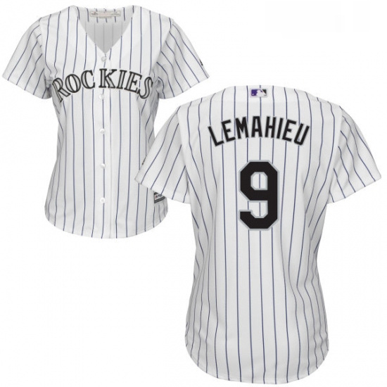 Womens Majestic Colorado Rockies 9 DJ LeMahieu Authentic White Home Cool Base MLB Jersey