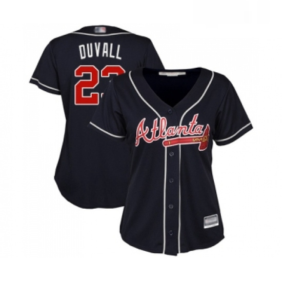 Womens Atlanta Braves 23 Adam Duvall Replica Blue Alternate Road Cool Base Baseball Jersey