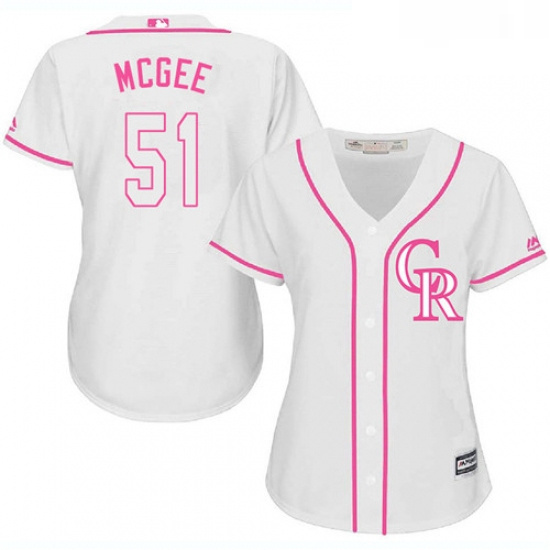 Womens Majestic Colorado Rockies 51 Jake McGee Authentic White Fashion Cool Base MLB Jersey