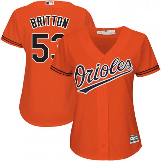 Womens Majestic Baltimore Orioles 53 Zach Britton Authentic Orange Alternate Cool Base MLB Jersey