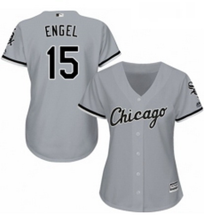 Womens Majestic Chicago White Sox 15 Adam Engel Replica Grey Road Cool Base MLB Jersey