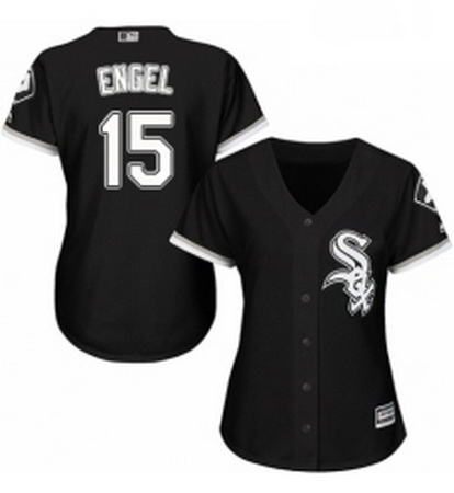 Womens Majestic Chicago White Sox 15 Adam Engel Replica Black Alternate Home Cool Base MLB Jersey