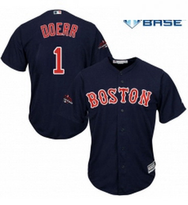 Youth Majestic Boston Red Sox 1 Bobby Doerr Authentic Navy Blue Alternate Road Cool Base 2018 World 