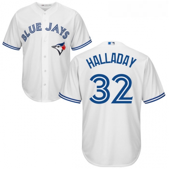 Youth Majestic Toronto Blue Jays 32 Roy Halladay Authentic White Home MLB Jersey