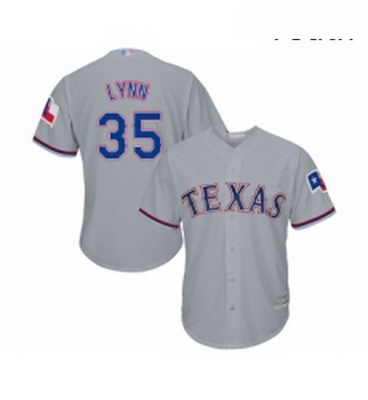 Youth Texas Rangers 35 Lance Lynn Replica Grey Road Cool Base Baseball Jersey