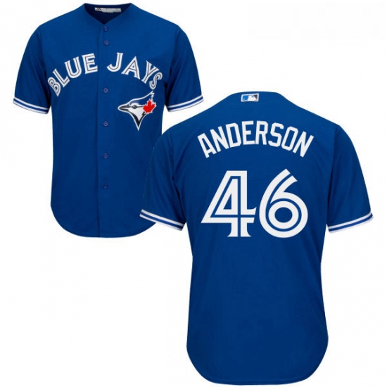 Youth Majestic Toronto Blue Jays 46 Brett Anderson Authentic Blue Alternate MLB Jersey