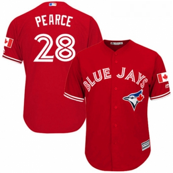 Youth Majestic Toronto Blue Jays 28 Steve Pearce Replica Scarlet Alternate MLB Jersey