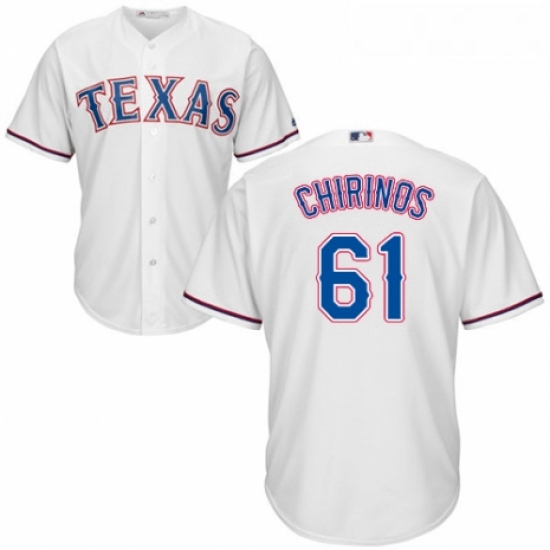 Youth Majestic Texas Rangers 61 Robinson Chirinos Replica White Home Cool Base MLB Jersey