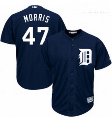 Youth Majestic Detroit Tigers 47 Jack Morris Replica Navy Blue Alternate Cool Base MLB Jersey