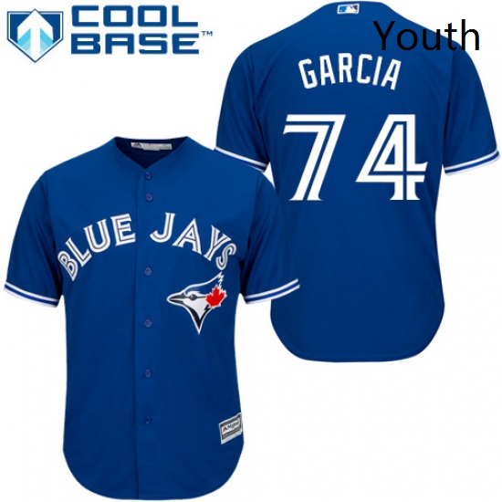 Youth Majestic Toronto Blue Jays 74 Jaime Garcia Replica Blue Alternate MLB Jersey