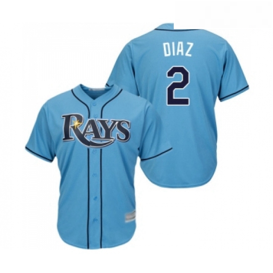 Youth Tampa Bay Rays 2 Yandy Diaz Replica Light Blue Alternate 2 Cool Base Baseball Jersey