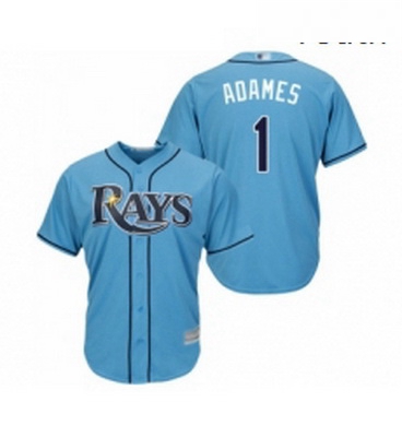 Youth Tampa Bay Rays 1 Willy Adames Replica Light Blue Alternate 2 Cool Base Baseball Jersey