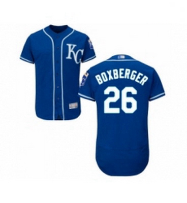 Mens Kansas City Royals 26 Brad Boxberger Royal Blue Alternate Flex Base Authentic Collection Baseba