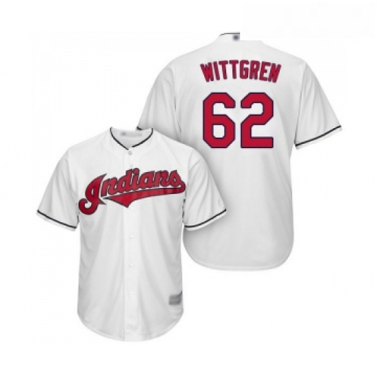 Youth Cleveland Indians 62 Nick Wittgren Replica White Home Cool Base Baseball Jersey