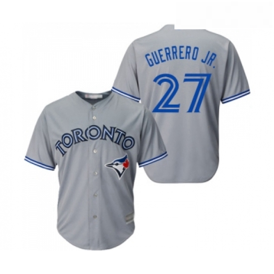 Youth Toronto Blue Jays 27 Vladimir Guerrero Jr Replica Grey Road Baseball Jersey