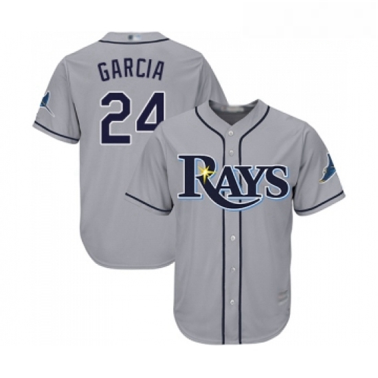 Youth Tampa Bay Rays 24 Avisail Garcia Replica Grey Road Cool Base Baseball Jersey