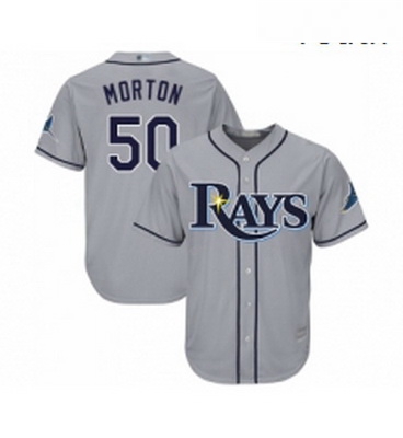 Youth Tampa Bay Rays 50 Charlie Morton Replica Grey Road Cool Base Baseball Jersey