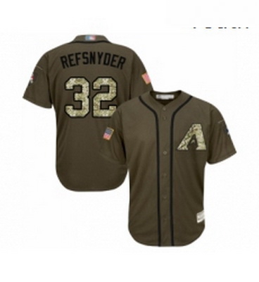 Youth Arizona Diamondbacks 32 Rob Refsnyder Authentic Green Salute to Service Baseball Jersey