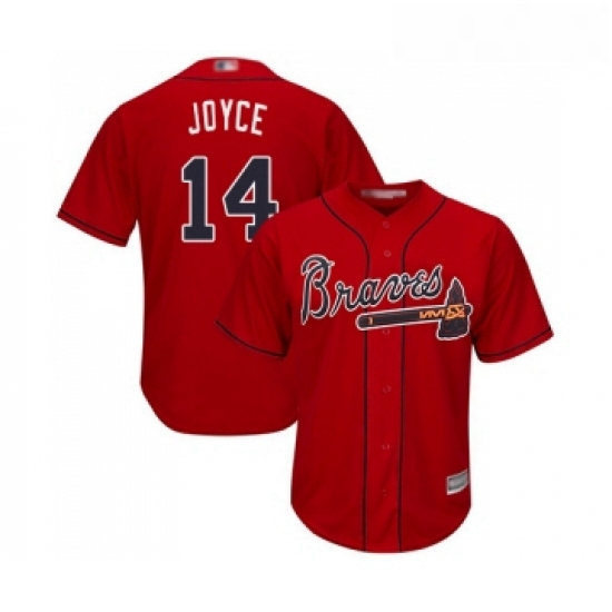 Youth Atlanta Braves 14 Matt Joyce Replica Red Alternate Cool Base Baseball Jersey