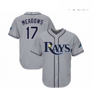 Youth Tampa Bay Rays 17 Austin Meadows Replica Grey Road Cool Base Baseball Jersey